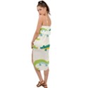 Cute cartoon alligator kids seamless pattern with green nahd drawn crocodiles Waist Tie Cover Up Chiffon Dress View2