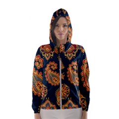 Bright Seamless Pattern With Paisley Mehndi Elements Hand Drawn Wallpaper With Floral Traditional  Women s Hooded Windbreaker by BangZart