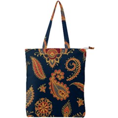 Bright Seamless Pattern With Paisley Mehndi Elements Hand Drawn Wallpaper With Floral Traditional  Double Zip Up Tote Bag by BangZart