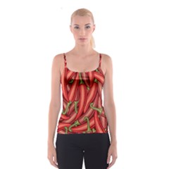 Seamless Chili Pepper Pattern Spaghetti Strap Top by BangZart