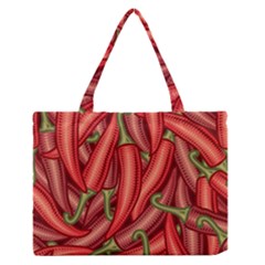 Seamless Chili Pepper Pattern Zipper Medium Tote Bag by BangZart