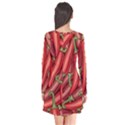 Seamless chili pepper pattern Long Sleeve V-neck Flare Dress View2