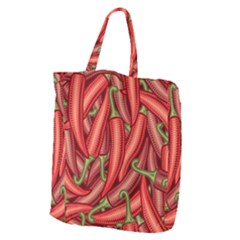 Seamless Chili Pepper Pattern Giant Grocery Tote by BangZart