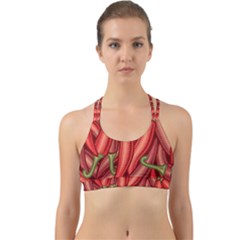 Seamless Chili Pepper Pattern Back Web Sports Bra by BangZart