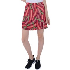 Seamless Chili Pepper Pattern Tennis Skirt by BangZart