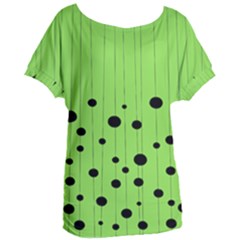 Bubbles At Strings Lemon Green And Black, Geometrical Pattern Women s Oversized Tee by Casemiro