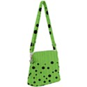 Bubbles at Strings Lemon Green and black, geometrical pattern Zipper Messenger Bag View1