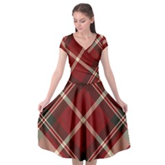 Tartan Scotland Seamless Plaid Pattern Vector Retro Background Fabric Vintage Check Color Square Cap Sleeve Wrap Front Dress