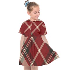 Tartan Scotland Seamless Plaid Pattern Vector Retro Background Fabric Vintage Check Color Square Kids  Sailor Dress by BangZart