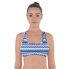 Zigzag Pattern Seamless Zig Zag Background Color Cross Back Sports Bra by BangZart