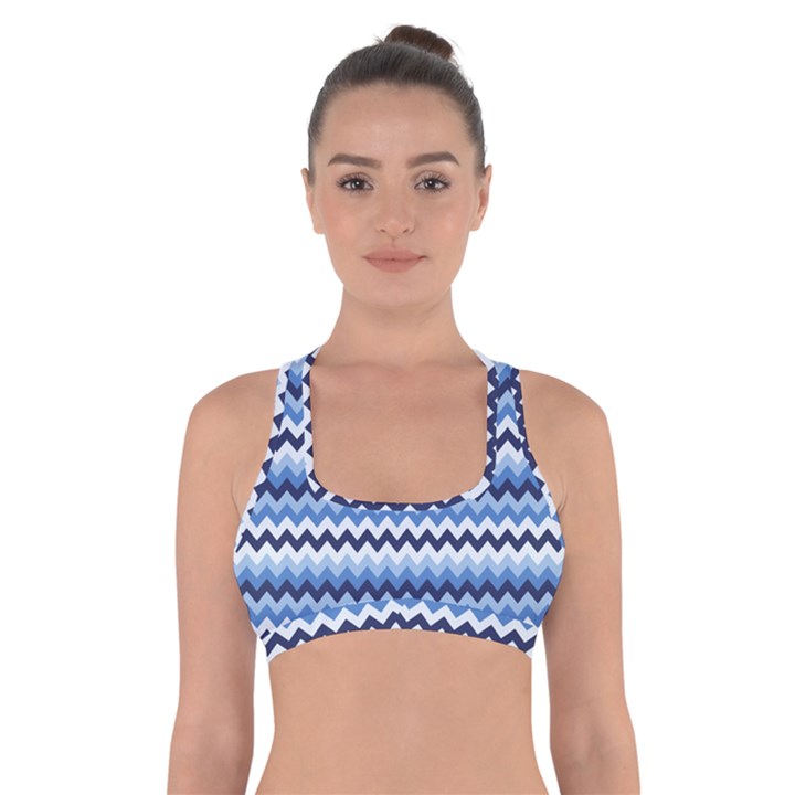 Zigzag pattern seamless zig zag background color Cross Back Sports Bra