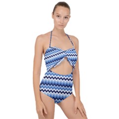 Zigzag Pattern Seamless Zig Zag Background Color Scallop Top Cut Out Swimsuit by BangZart