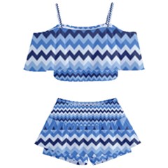 Zigzag Pattern Seamless Zig Zag Background Color Kids  Off Shoulder Skirt Bikini by BangZart