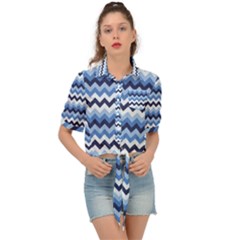 Zigzag Pattern Seamless Zig Zag Background Color Tie Front Shirt  by BangZart