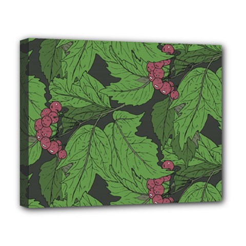 Seamless Pattern With Hand Drawn Guelder Rose Branches Deluxe Canvas 20  X 16  (stretched) by BangZart