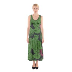 Seamless Pattern With Hand Drawn Guelder Rose Branches Sleeveless Maxi Dress by BangZart