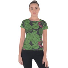 Seamless Pattern With Hand Drawn Guelder Rose Branches Short Sleeve Sports Top  by BangZart