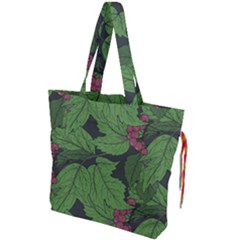 Seamless Pattern With Hand Drawn Guelder Rose Branches Drawstring Tote Bag by BangZart