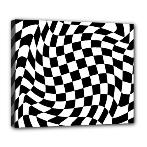 Weaving Racing Flag, Black And White Chess Pattern Deluxe Canvas 24  X 20  (stretched) by Casemiro