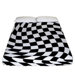 Weaving Racing Flag, Black And White Chess Pattern Fitted Sheet (california King Size) by Casemiro