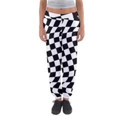 Weaving Racing Flag, Black And White Chess Pattern Women s Jogger Sweatpants by Casemiro