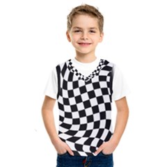 Weaving Racing Flag, Black And White Chess Pattern Kids  Sportswear by Casemiro