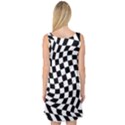 Weaving racing flag, black and white chess pattern Sleeveless Satin Nightdress View2