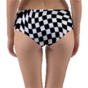 Weaving racing flag, black and white chess pattern Reversible Mid-Waist Bikini Bottoms View2