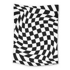 Weaving Racing Flag, Black And White Chess Pattern Medium Tapestry by Casemiro