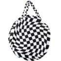 Weaving racing flag, black and white chess pattern Giant Round Zipper Tote View1