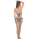 Weaving racing flag, black and white chess pattern Cross Front Halter Bikini Set View2