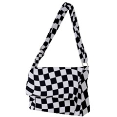 Weaving Racing Flag, Black And White Chess Pattern Full Print Messenger Bag (s) by Casemiro