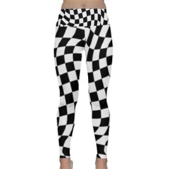 Weaving Racing Flag, Black And White Chess Pattern Lightweight Velour Classic Yoga Leggings by Casemiro