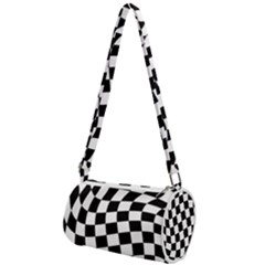 Weaving Racing Flag, Black And White Chess Pattern Mini Cylinder Bag