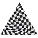 Weaving racing flag, black and white chess pattern Wooden Puzzle Triangle View1