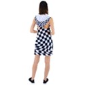 Weaving racing flag, black and white chess pattern Racer Back Hoodie Dress View2