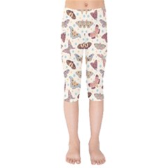 Pattern With Butterflies Moths Kids  Capri Leggings  by BangZart