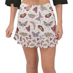 Pattern With Butterflies Moths Fishtail Mini Chiffon Skirt by BangZart