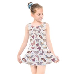 Pattern With Butterflies Moths Kids  Skater Dress Swimsuit by BangZart