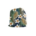 Seamless pattern with tropical flowers leaves exotic background Drawstring Pouch (Medium) View1