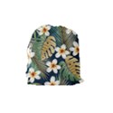 Seamless pattern with tropical flowers leaves exotic background Drawstring Pouch (Medium) View2