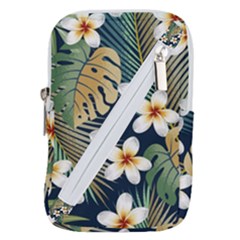 Seamless Pattern With Tropical Flowers Leaves Exotic Background Belt Pouch Bag (small) by BangZart