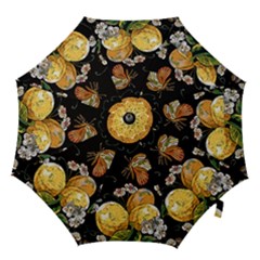 Embroidery Blossoming Lemons Butterfly Seamless Pattern Hook Handle Umbrellas (small) by BangZart