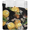 Embroidery blossoming lemons butterfly seamless pattern Duvet Cover Double Side (California King Size) View1