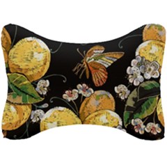 Embroidery Blossoming Lemons Butterfly Seamless Pattern Seat Head Rest Cushion by BangZart