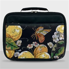 Embroidery Blossoming Lemons Butterfly Seamless Pattern Lunch Bag by BangZart