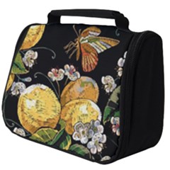 Embroidery Blossoming Lemons Butterfly Seamless Pattern Full Print Travel Pouch (big) by BangZart