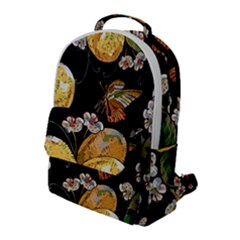 Embroidery Blossoming Lemons Butterfly Seamless Pattern Flap Pocket Backpack (large) by BangZart