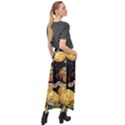 Embroidery blossoming lemons butterfly seamless pattern Velour Split Maxi Skirt View2