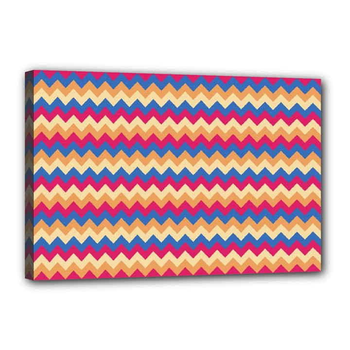 Zigzag pattern seamless zig zag background color Canvas 18  x 12  (Stretched)